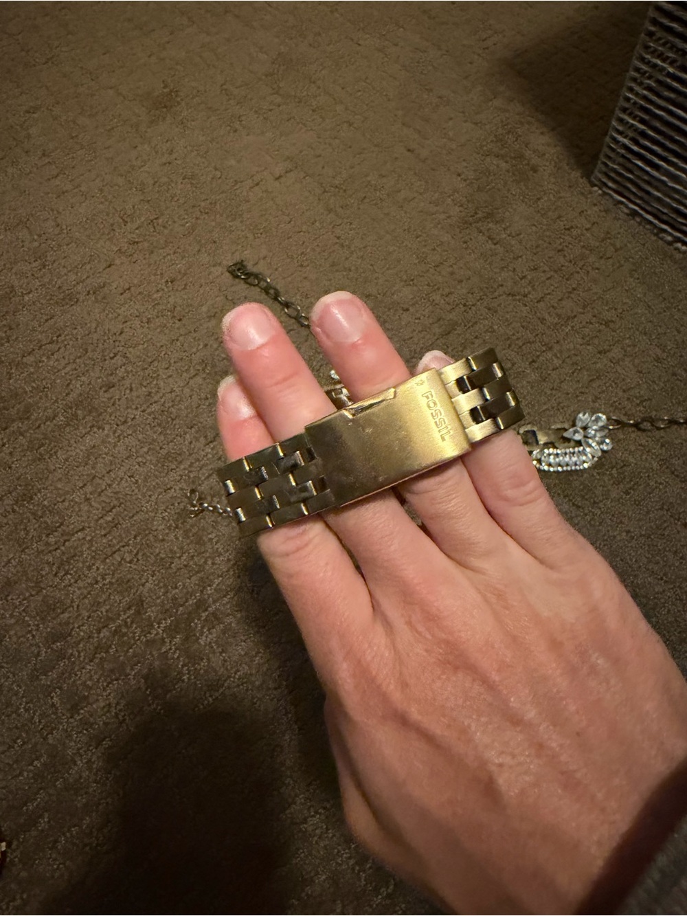 Fossil Women's Gold-Tone Crystal Accent Bracelet Watch - Picture 3 of 3